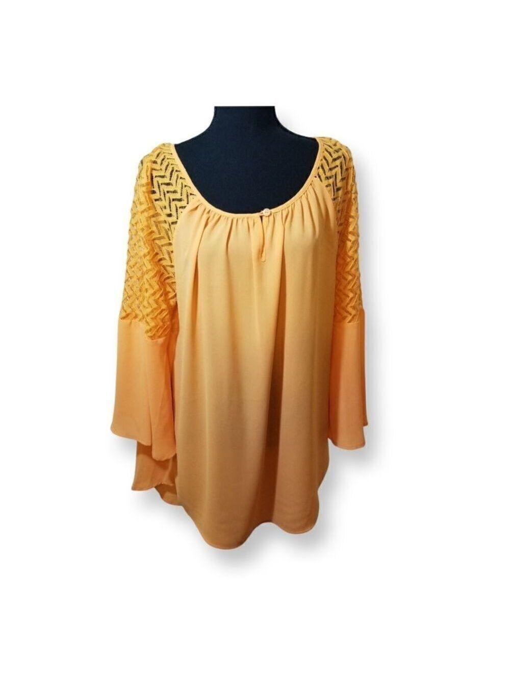 Cato Fashions Women's Blouse Orange 14/16W. C1 - Picture 2 of 4